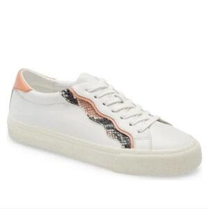 Madewell Sidewalk Low-Top Sneakers in Snake Embossed Leather Wave Edition 6.5